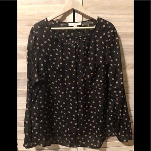 Loft Blouse Black Floral XL